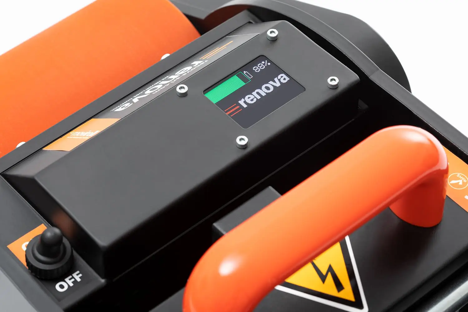 Renova closeup of the digital display of a reel mover